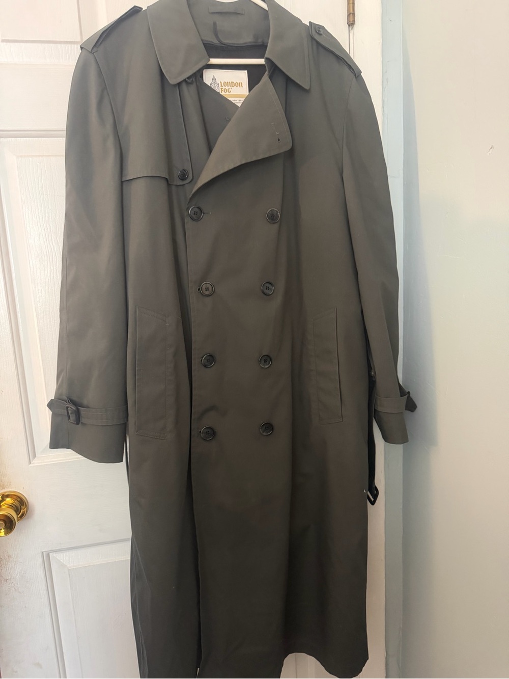 Vintage London Fog Men’s 42 Long Trench Coat Removable Liner Made USA